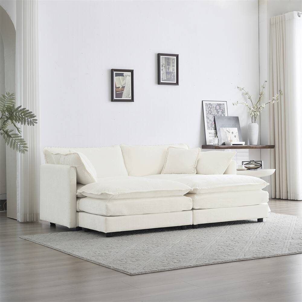 4 - Piece Sectional Sofa, 1 - Piece of 2 Seater Sofa and 2 Ottomans