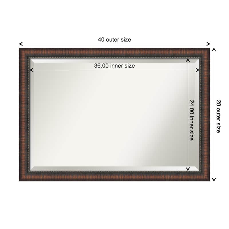 Caleb Brown Beveled Framed Bathroom Vanity Wall Mirror - Caleb Brown - Glass Size 36x24