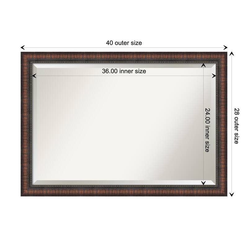 Caleb Brown Beveled Framed Wall Mirror - Caleb Brown - Glass Size 36x24
