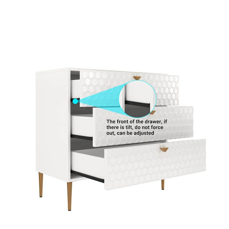 Morden Wood Furniture 3-Drawer Dresser Chest
