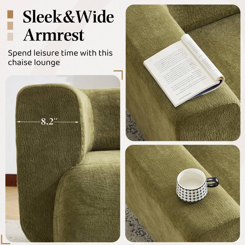 Bezseller Modern Chaise Lounge - Upholstered Sofa with Pillows for Bedroom & Living Room