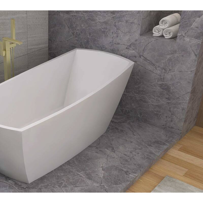 Peter Soaking Single Slipper Rectangular Bathtub in Glossy White