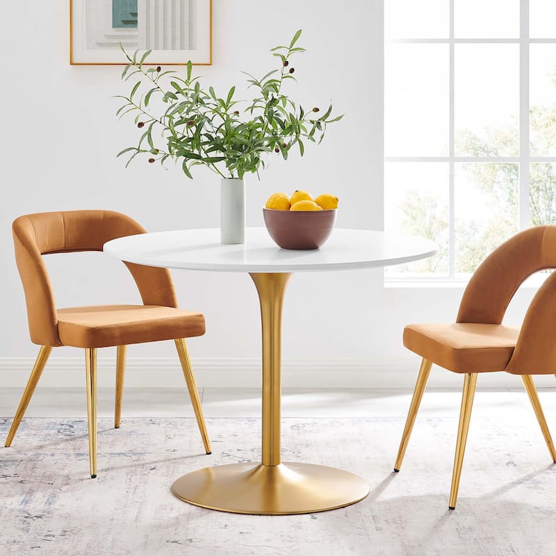 Pursuit 40" Dining Table - White Gold