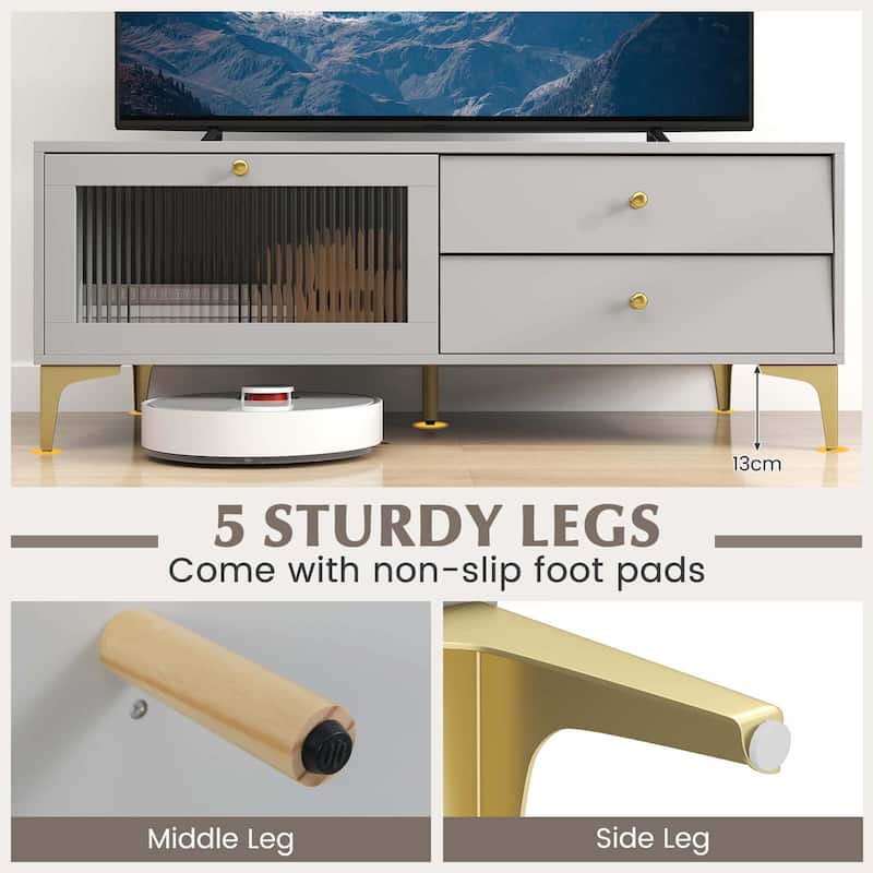 Costway Modern TV Stand for 55" TVs with Drop Down Door Cabinet 2 - See Details