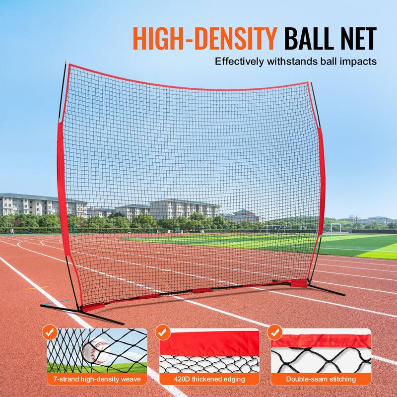 Barricade Backstop Net, Ball Sports Barrier Netting, Portable Practice Equipment with Carry Bag, Protection Screen