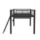 preview thumbnail 11 of 11, Gaming Mid Loft Bed with Desk, LED, Twin, Black