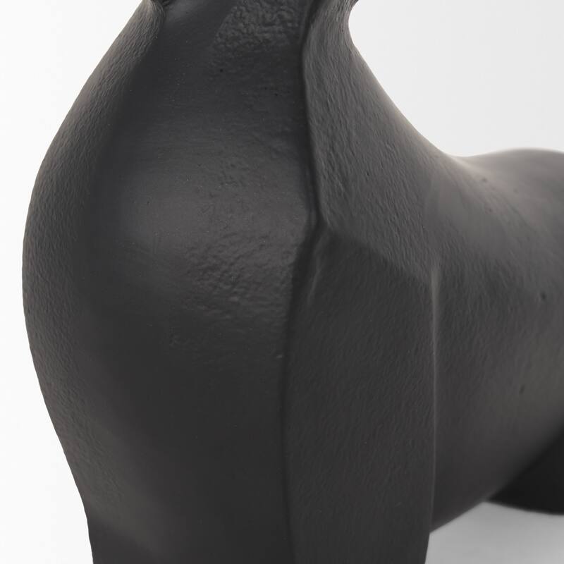 Radu Small Matte Black Metal Bull Decorative Object - 9.5L x 3.3W x 7.8H