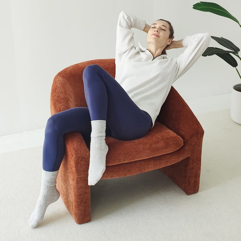 Chenille Upholstered Barrel Chair