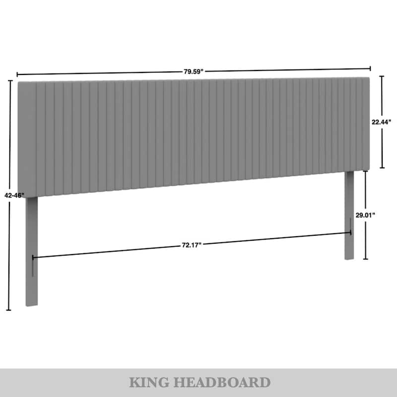 CraftPorch Corduroy Modern Upholstered Pleated Velvet Headboard