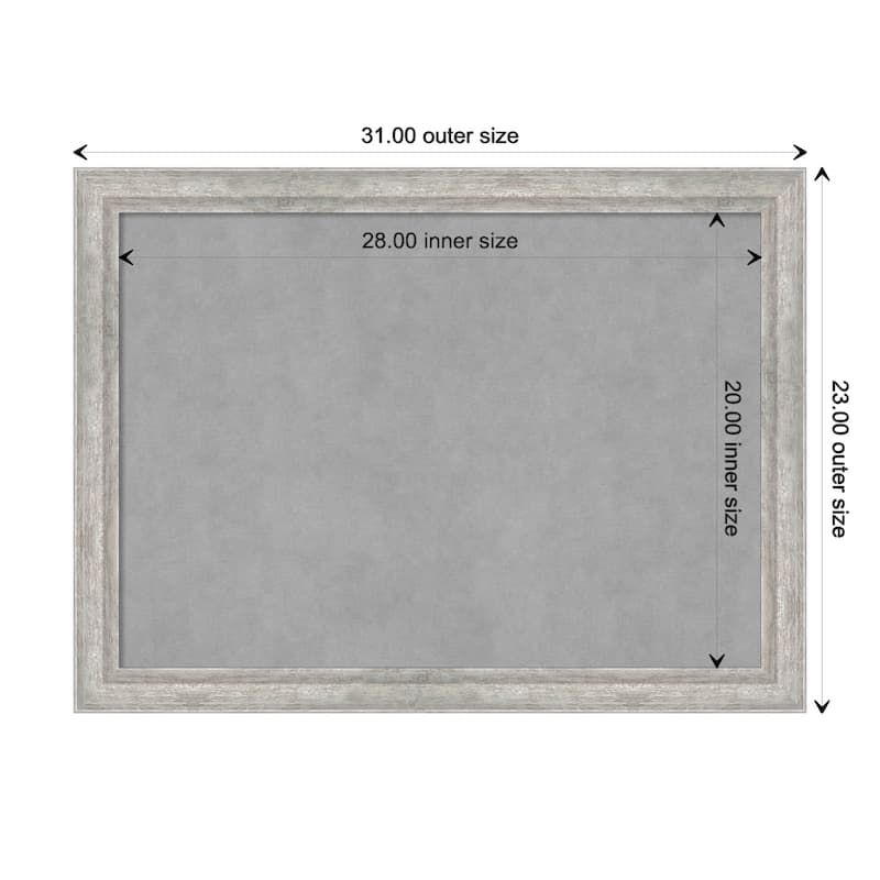 Amanti Art Angled Silver Framed Magnetic Board - Board Size 28x20