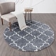 preview thumbnail 44 of 76, Warby Shag Farmhouse Geometric Indoor Area Rug 5'3'' Round - Dark Gray