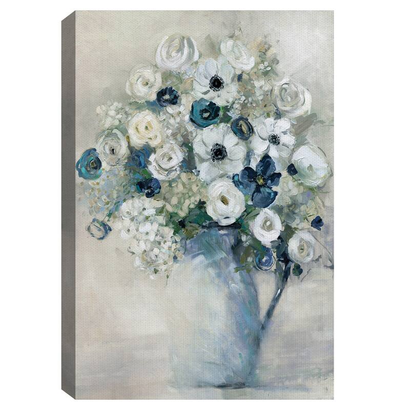 Anemone and Blue by Sally Swatland Canvas Art Print