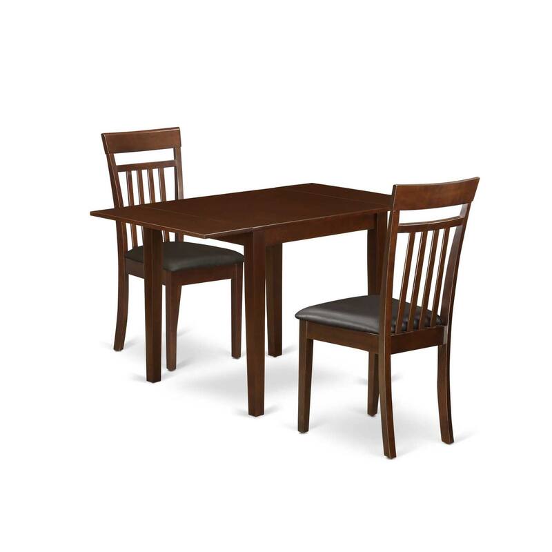 HomeStock 3-Piece Mahogany Finish Solid Wood Top Dining Table Set