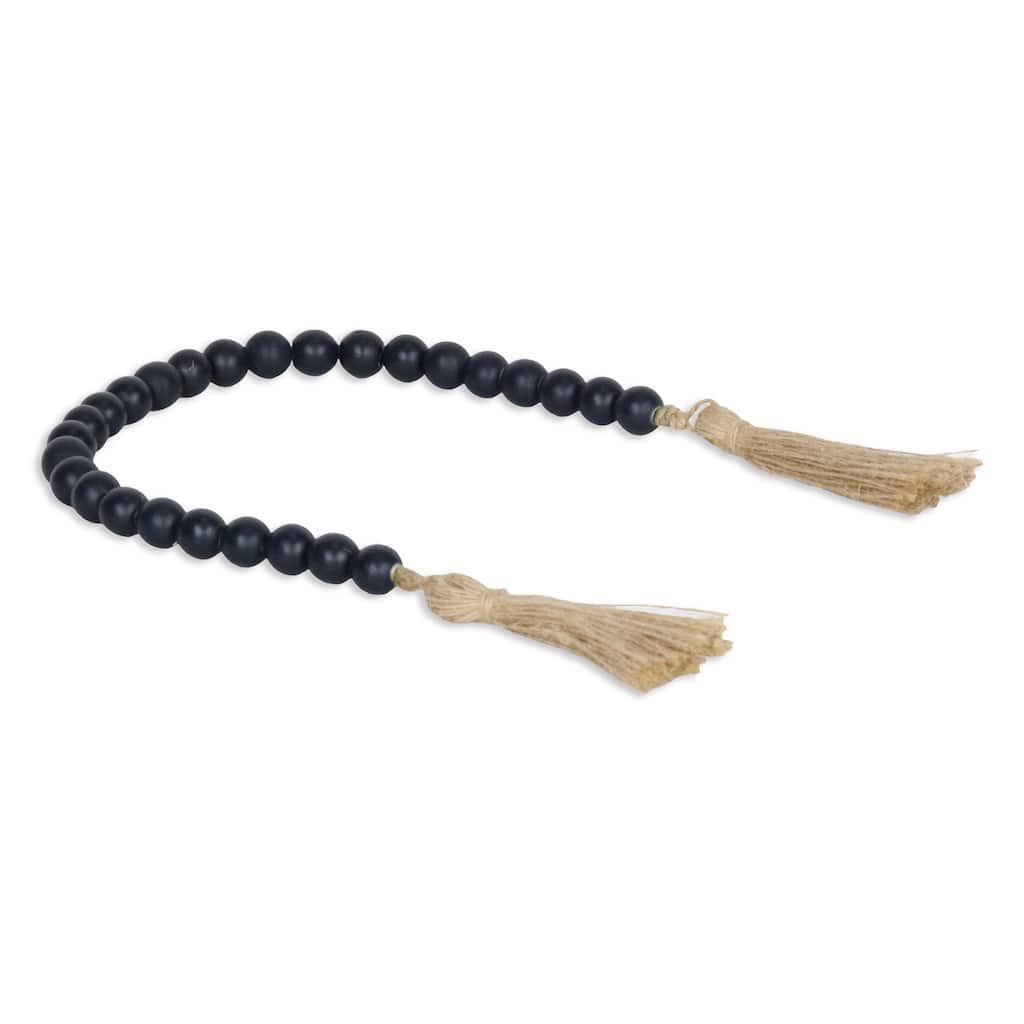 Akaida Dark Blue Wooden Bead Tassel Decor