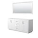 preview thumbnail 16 of 20, Wyndham Collection Miranda 71" Double Free Standing Vanity Cabinet - White / Brushed Nickel Hardware