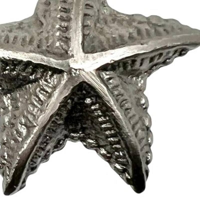 HomeRoots Set of Six Silver Iron Starfish Drawer Pull Knobs - 1.50 in. x 1.00 in. x 1.50 in.