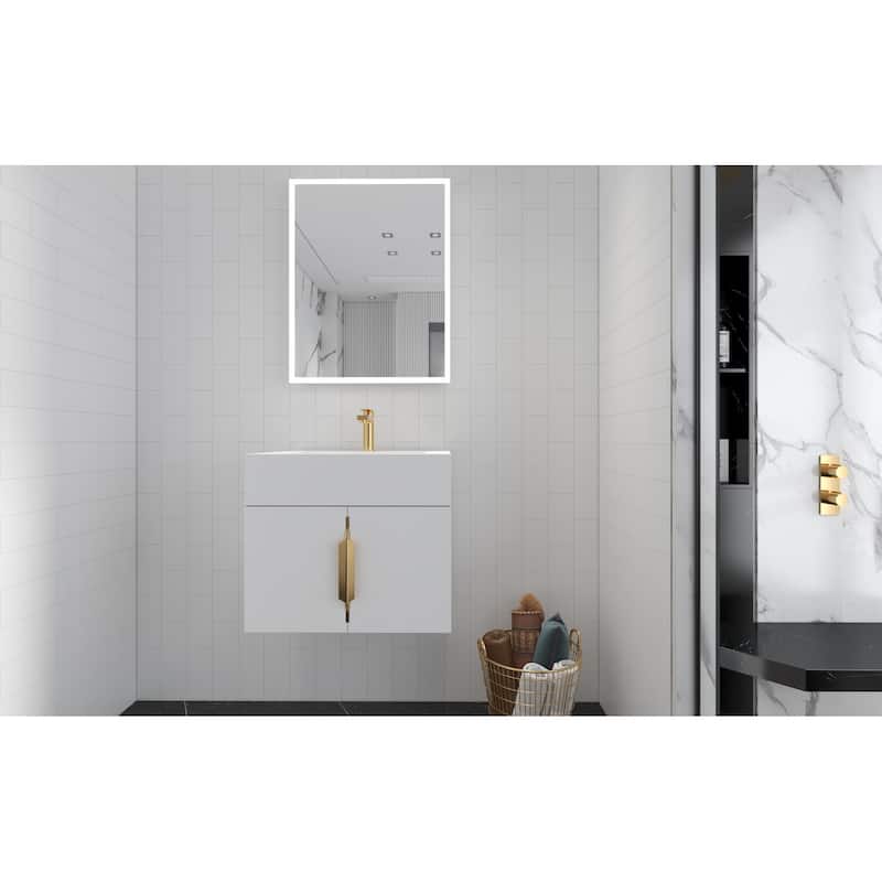 Nile 24-Inch Wall Mounted Bathroom Vanity Set w/ White Top
