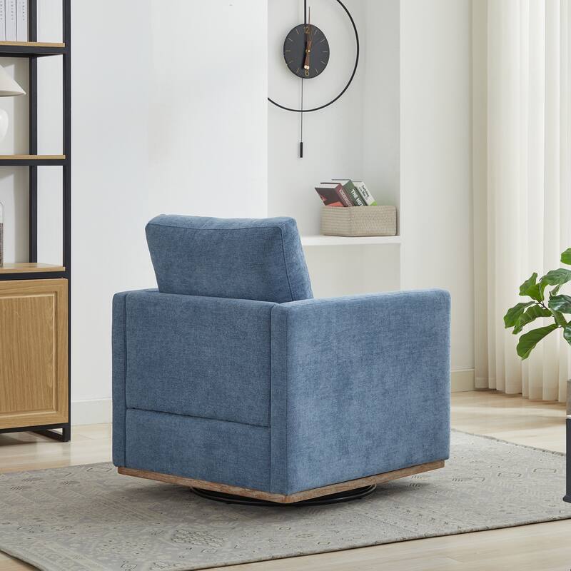 Chenille Swivel Accent Chair (Square Design)