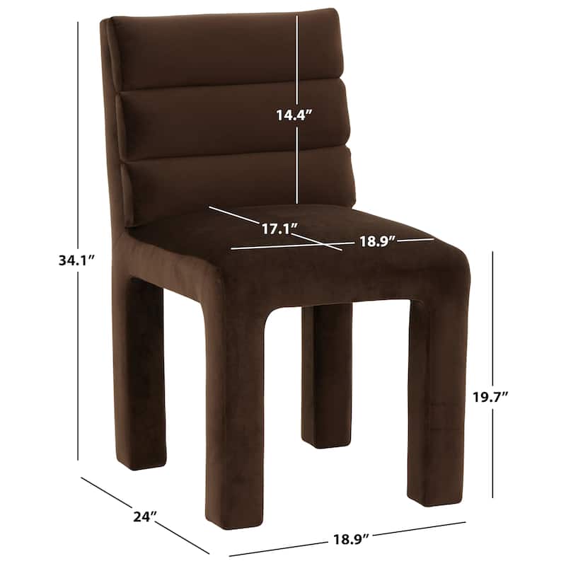 SAFAVIEH Couture Pietro Tufted 20-inch Dining Chair - 19Wx24Dx34H - Dark Brown