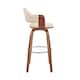 Daxton Mid-Century Swivel Bar Stool, Upholstered Counter Height Chair with Bentwood Legs