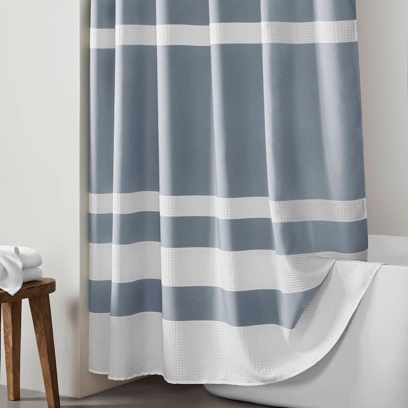 Madison Park Spa Waffle Shower Curtain with 3M Treatment