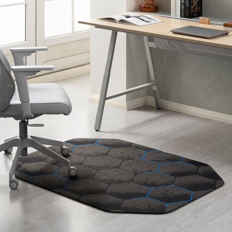 Jani Gaming Chair Mat - Anti-Slip Ergonomic Rug and Chairmat Combo for Home Office, Hard Floor Protector with Smooth Glide