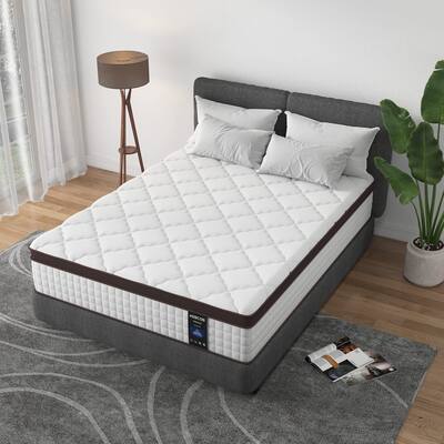 Kescas 10-inch Memory Foam Pillow Top Medium Firm Innerspring Mattress