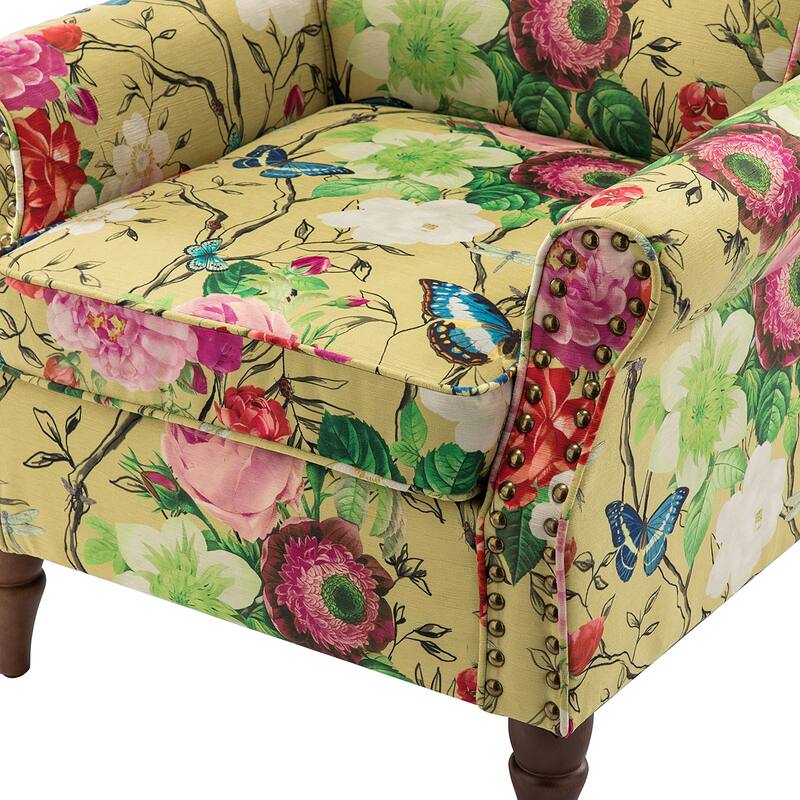 Nyctelius Nailhead Trim Traditional Accent Armchair with Rolled Arms by HULALA HOME
