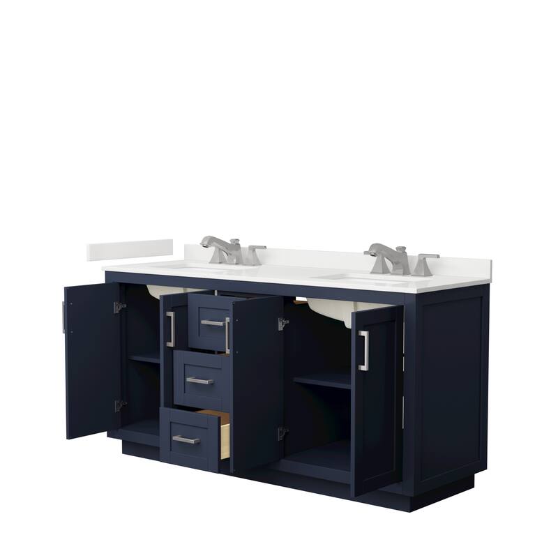 Miranda 66-inch Double Vanity, Quartz Top