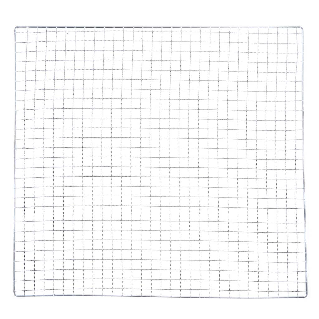 Square BBQ Grill Net 17.7"x17.7" Galvanized Iron Barbecue Mesh Mat for Baking