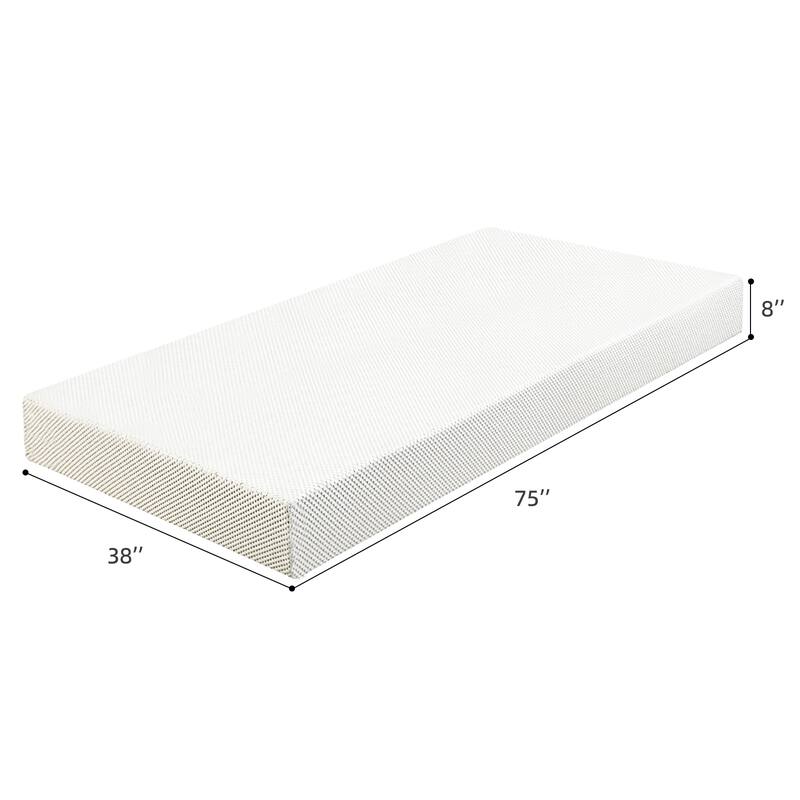 GDFStudio Casper 8-Inch Twin Mattress with 3-Layer Sponge, Gel-Perforated Top and 7-Zone Support