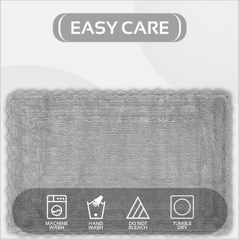 Better Trends Bath Rugs 100% Cotton Soft & Water Absorbent Reversible Tufted Bathroom Rug for Shower, Sink Mats Lilly Crochet