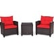 preview thumbnail 83 of 81, Costway 3PCS Patio Rattan Furniture Set Cushioned Conversation Set - See Details