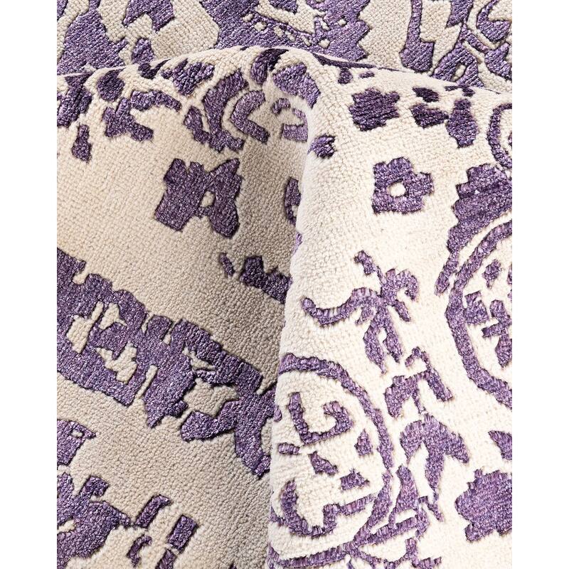 Ikat One-of-a-Kind Hand-Knotted Area Rug - Beige, 8' 1" x 10' 0" - 8' 1" x 10' 0"