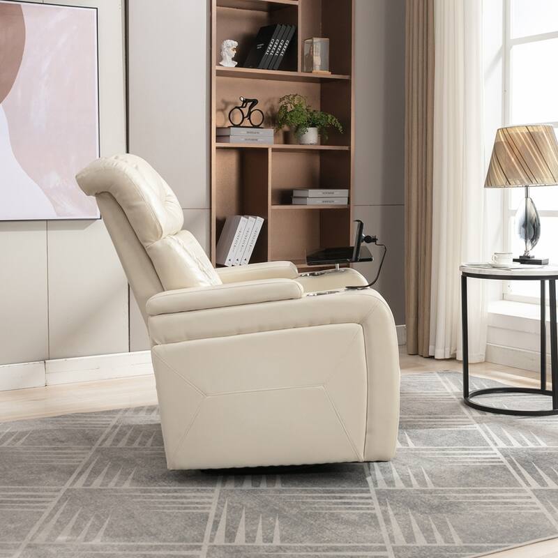 270 Degree Swivel PU Leather Power Recliner
