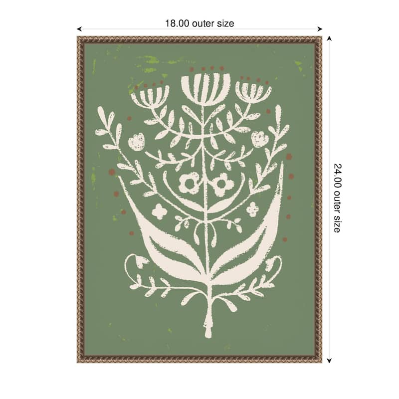 Kate and Laurel Bungalow Charm Green by Vicky Yorke Framed Canvas Wall Art Print