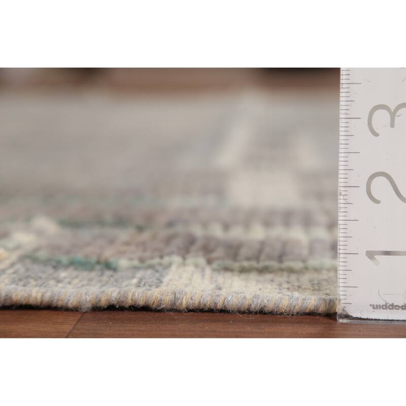 Moroccan Oriental Area Rug Handmade Grey Wool Carpet - 5'10"x 9'5"