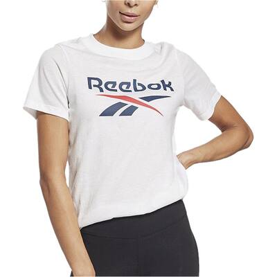 Reebok Womens RI Big Logo Graphic T-Shirt, White, Medium