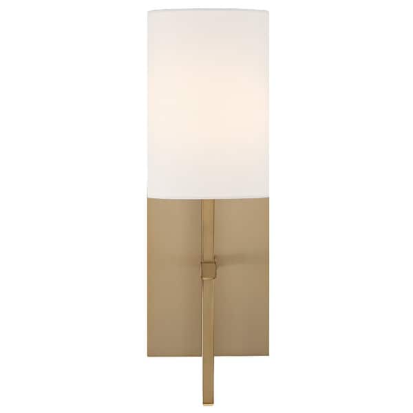 slide 2 of 8, Veronica 1 Light Aged Brass Wall Mount - 5'' W x 16.5'' H x 6'' D 5'' W x 16.5'' H x 6'' D