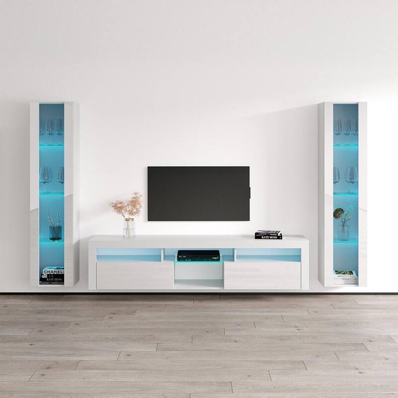 Bari 200 Floating Entertainment Center - 41 - White