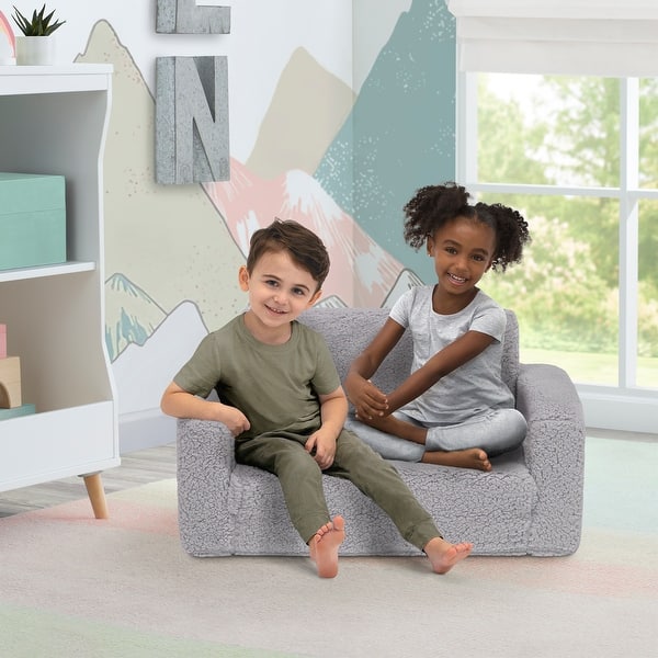 slide 2 of 15, Delta Children Cozee Flip-Out Sherpa 2-in-1 Convertible Sofa to Lounger for Kids