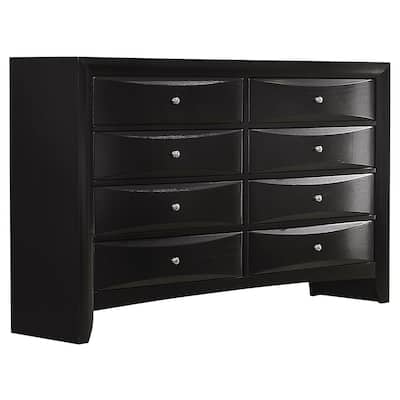 Briana Transitional Wood 8-drawer Bedroom Dresser Black
