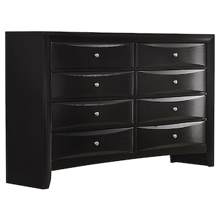 Briana Transitional Wood 8-drawer Bedroom Dresser Black