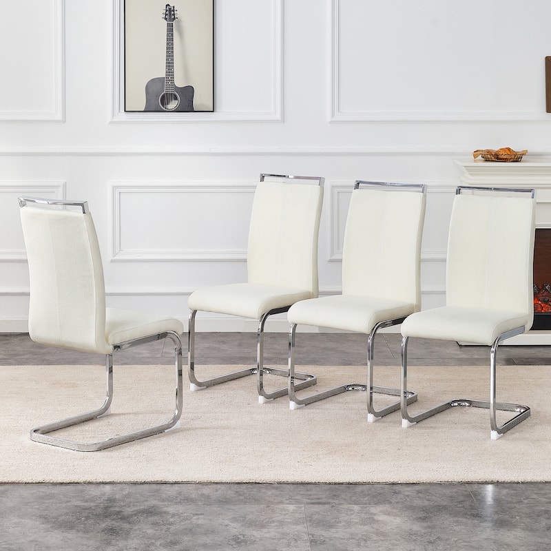 Luxury Dining Chair Set of 4, High Back Upholstered Chairs with Metal Legs, Kitchen & Office High Back Side Chairs