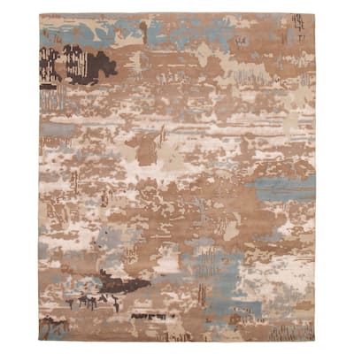 ECARPETGALLERY Hand-knotted Alma Brown Silk, Wool Rug - 8'1 x 9'7