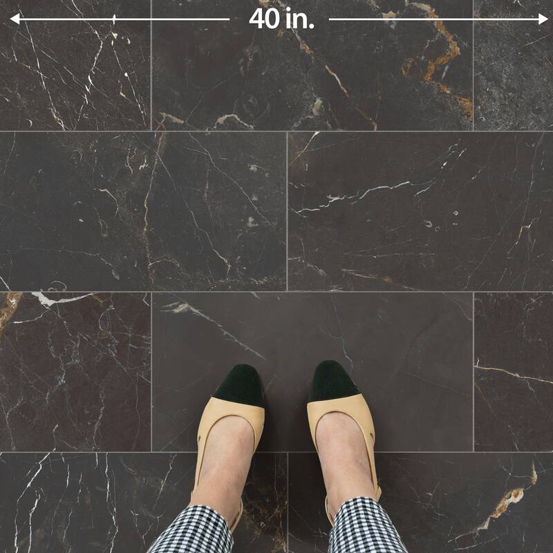 Merola Tile Reve Noir 11-3/4" x 23-1/2" Porcelain Floor and Wall Tile