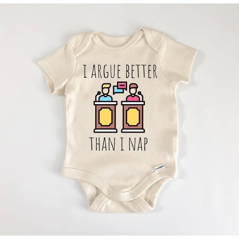 Debate Debator - Baby Boy Girl Clothes Infant Bodysuit Funny Cute - Natural - 0-3M