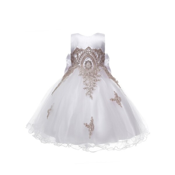 big bow flower girl dress