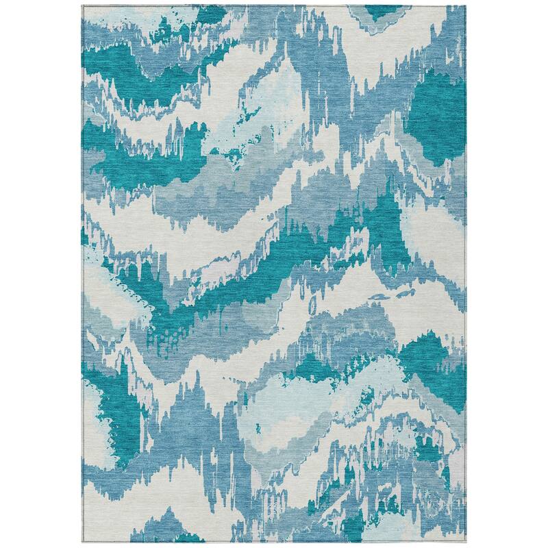Machine Washable Indoor/ Outdoor Chantille Ombre Abstract Rug