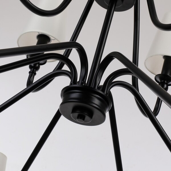 Bella 12-Light 2- Tier Classic Modern Black & Gold Finish